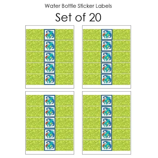 Big Dot of Happiness Roar Dinosaur - Dino Mite T-Rex Baby Shower or Birthday Party Water Bottle Sticker Labels - Set of 20 {4}