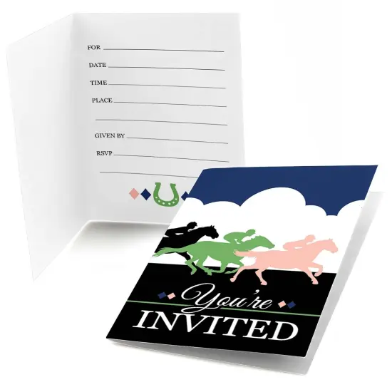 Big Dot of Happiness Kentucky Horse Derby - Fill In Horse Race Party Invitations (8 count) {1}