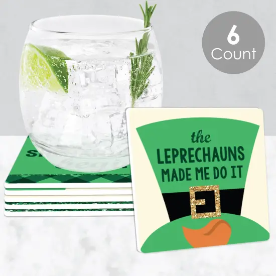 Big Dot of Happiness St. Patrick's Day - Funny Saint Paddy's Day Party Decorations - Drink Coasters - Set of 6 {3}