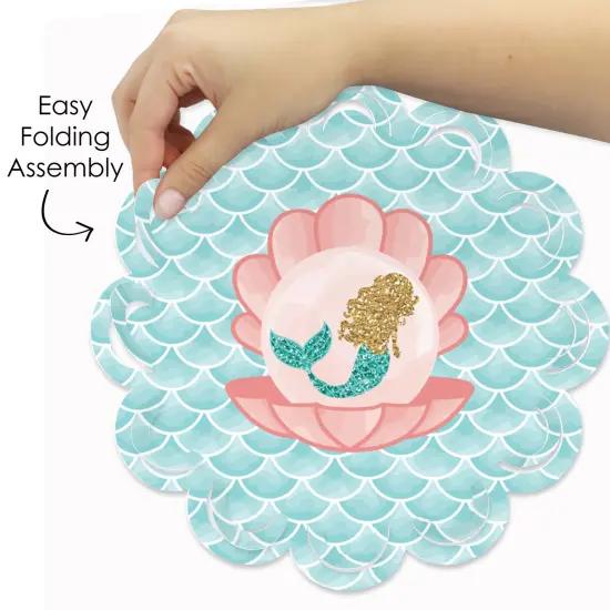 Big Dot of Happiness Let&rsquo;s Be Mermaids - Baby Shower or Birthday Party Round Table Decorations - Paper Chargers - Place Setting For 12 {6}