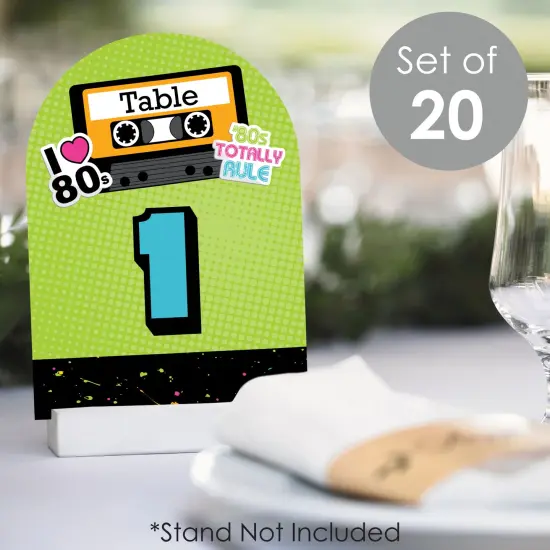 Big Dot of Happiness 80&rsquo;s Retro - Totally 1980s Party Double-Sided 5 x 7 inches Cards - Table Numbers - 1-20 {3}