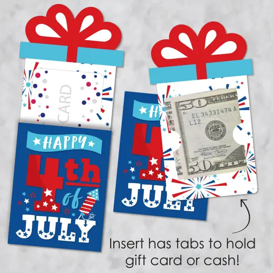 Big Dot of Happiness Firecracker 4th of July -Party Money and Gift Card Sleeves - Nifty Gifty Card Holders - Set of 8 {4}