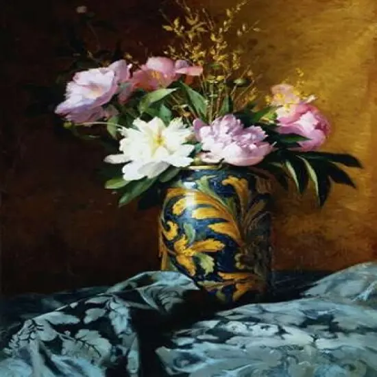 Peonies in a Vase Poster Print by Carlo Grossi - Item # VARPDX3AA1089 {1}