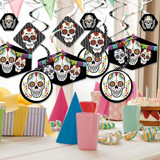 Big Dot of Happiness Day of the Dead - Sugar Skull Party Hanging Decor - Party Decoration Swirls - Set of 40 {3}