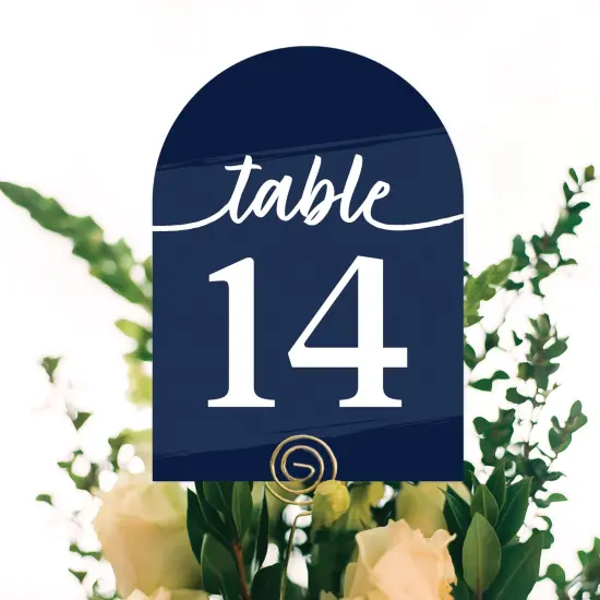 Big Dot of Happiness Navy Blue Elegantly Simple - Wedding Receptions, Parties or Events Double-Sided 5 x 7 inches Cards - Table Numbers - 1-20 {6}