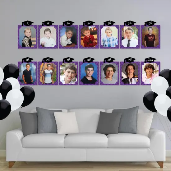 Big Dot of Happiness Purple Graduation 8 x 10 inches K-12 School Photo Holder - DIY Party Decor - Picturific Display {3}
