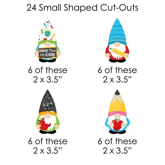 Big Dot of Happiness School Gnomes - Teacher and Classroom DIY Decorations - Clothespin Garland Banner - 44 Pieces {7}