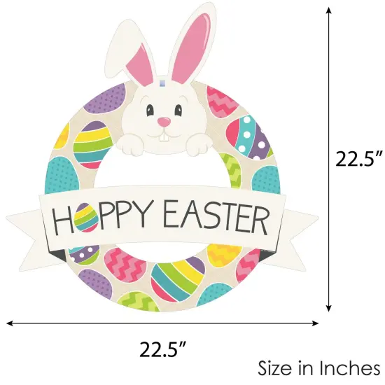 Big Dot of Happiness Hippity Hoppity - Outdoor Easter Bunny Party Decor - Front Door Wreath {6}
