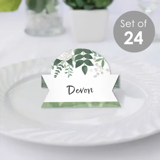 Big Dot of Happiness Boho Botanical - Greenery Party Tent Buffet Card - Table Setting Name Place Cards - Set of 24 {3}