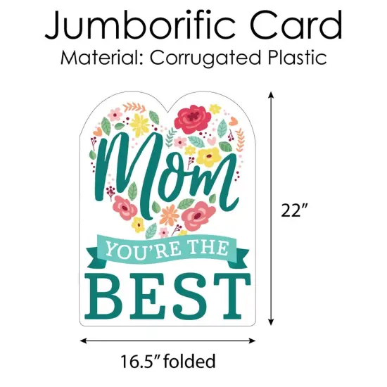 Big Dot of Happiness Colorful Floral Happy Mother's Day - We Love Mom Giant Greeting Card - Big Shaped Jumborific Card {6}