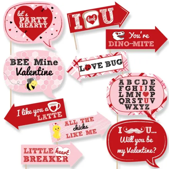 Big Dot of Happiness Funny Valentine's Day - Valentine's Day Photo Booth Props Kit - 10 Piece {1}