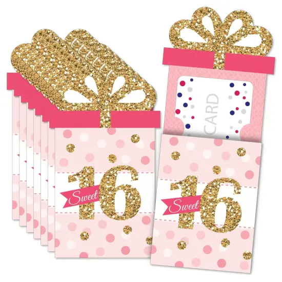 Big Dot of Happiness Sweet 16 - 16th Birthday Party Money and Gift Card Sleeves - Nifty Gifty Card Holders - Set of 8 {1}