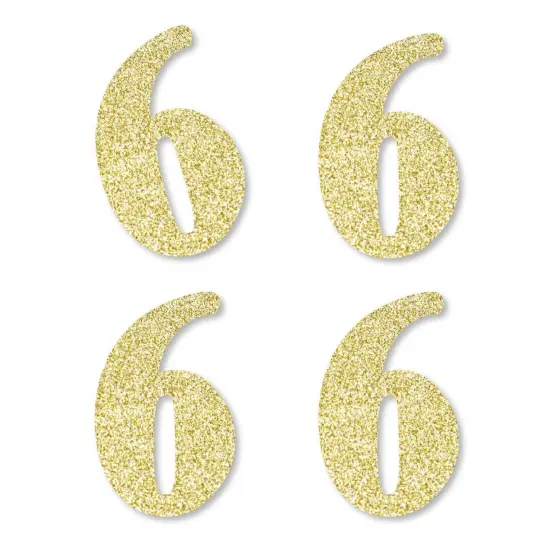 Big Dot of Happiness Gold Glitter 6 - No-Mess Real Gold Glitter Cut-Out Numbers - 6th Birthday Party Confetti - Set of 24 {1}