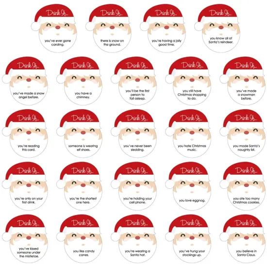 Big Dot of Happiness Drink If Game - Jolly Santa Claus - Christmas Party Game - 24 Count {3}