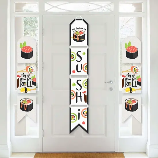 Big Dot of Happiness Let's Roll - Sushi - Hanging Vertical Paper Door Banners - Japanese Party Wall Decoration Kit - Indoor Door Decor {1}