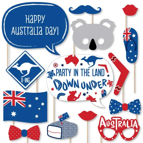 Big Dot of Happiness Australia Day - G'Day Mate Aussie Party Photo Booth Props Kit - 20 Count {1}