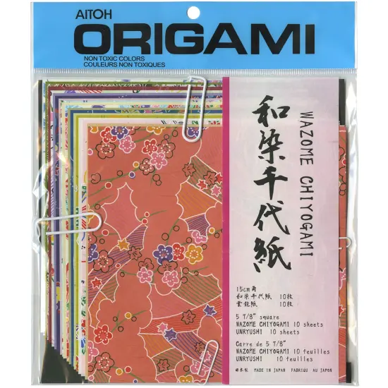 Aitoh Origami Paper 5.875"X5.875" 20/Pkg-Wazome Chiyogami Unryushi {1}