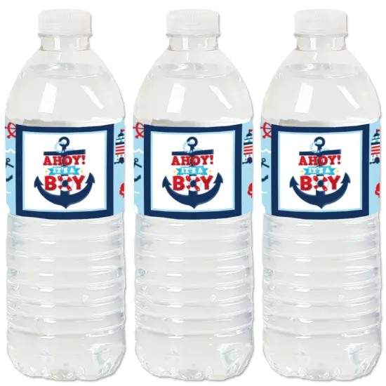 Big Dot of Happiness Ahoy It's a Boy - Nautical Baby Shower Water Bottle Sticker Labels - Set of 20 {1}