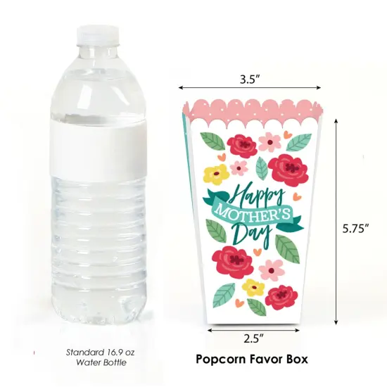 Big Dot of Happiness Colorful Floral Happy Mother's Day - We Love Mom Party Favor Popcorn Treat Boxes - Set of 12 {3}