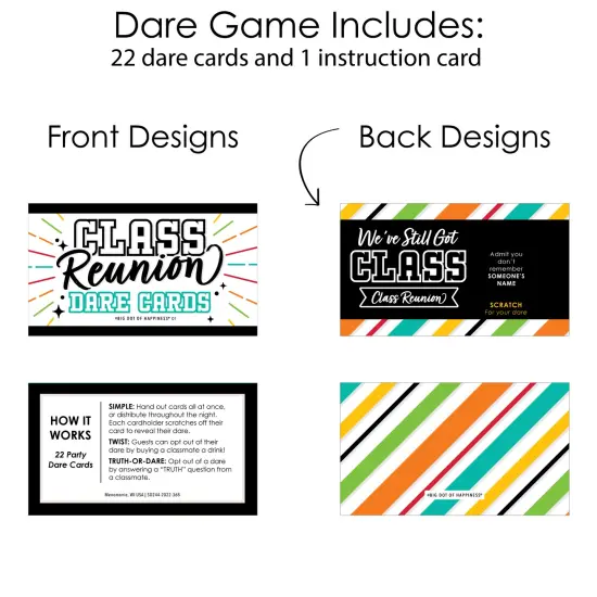 Big Dot of Happiness Still Got Class - High School Reunion Party Game Scratch Off Dare Cards - 22 Count {6}