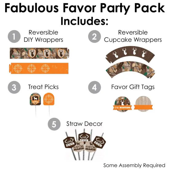 Big Dot of Happiness Gone Hunting - Deer Hunting Camo Baby Shower or Birthday Party Favors and Cupcake Kit - Fabulous Favor Party Pack - 100 Pieces {3}