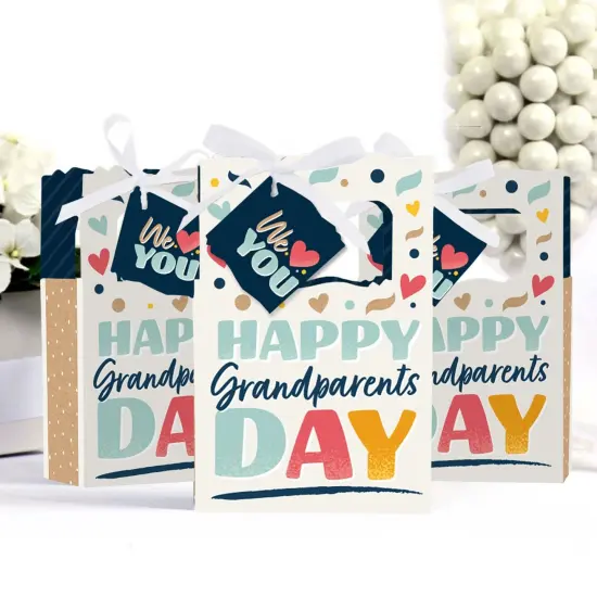 Big Dot of Happiness Happy Grandparents Day - Grandma & Grandpa Party Favor Boxes - Set of 12 {4}