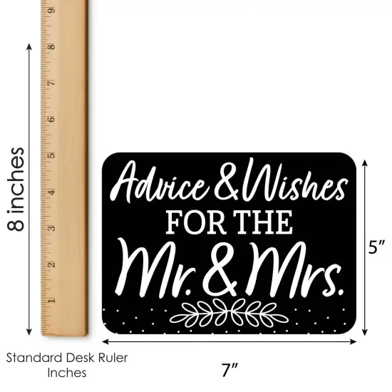 Big Dot of Happiness Mr. and Mrs. - Wish Card Black and White Wedding or Bridal Shower Activities - Shaped Advice Cards Game - Set of 20 {6}
