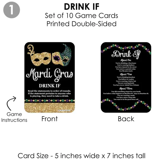 Big Dot of Happiness Mardi Gras - 4 Masquerade Party Games - 10 Cards Each - Gamerific Bundle {6}