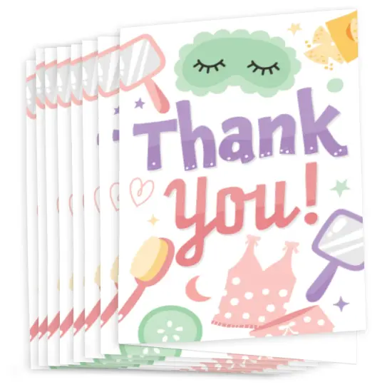 Big Dot of Happiness Pajama Slumber Party - Girls Sleepover Birthday Party Thank You Cards (8 count) {3}