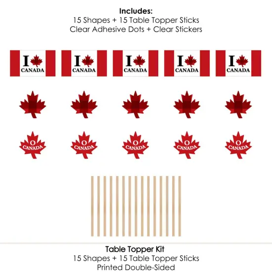 Big Dot of Happiness Canada Day - Canadian Party Centerpiece Sticks - Table Toppers - Set of 15 {7}