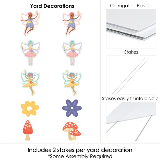 Big Dot of Happiness Let's Be Fairies - Flowers and Mushrooms Lawn Decorations - Outdoor Fairy Garden Birthday Party Yard Decorations - 10 Piece {7}