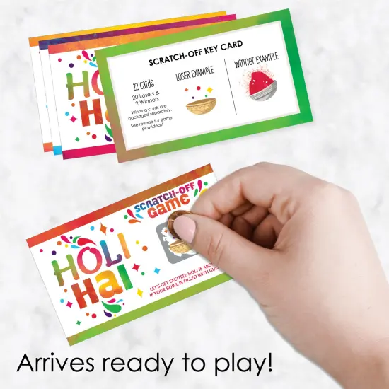 Big Dot of Happiness Holi Hai - Festival of Colors Party Game Scratch Off Cards - 22 Count {3}