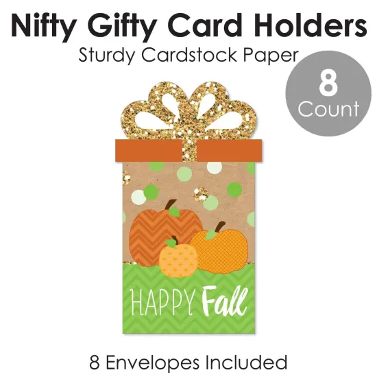 Big Dot of Happiness Pumpkin Patch - Fall, Halloween or Thanksgiving Party Money and Gift Card Sleeves - Nifty Gifty Card Holders - Set of 8 {6}