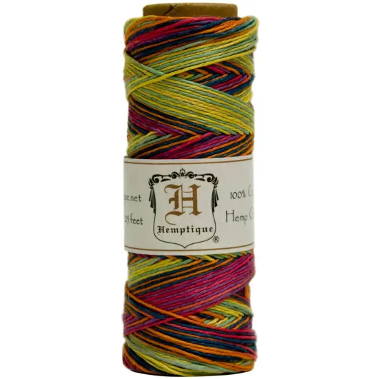 Hemptique Hemp Variegated Cord Spool 10lb 205'-Rainbow {1}