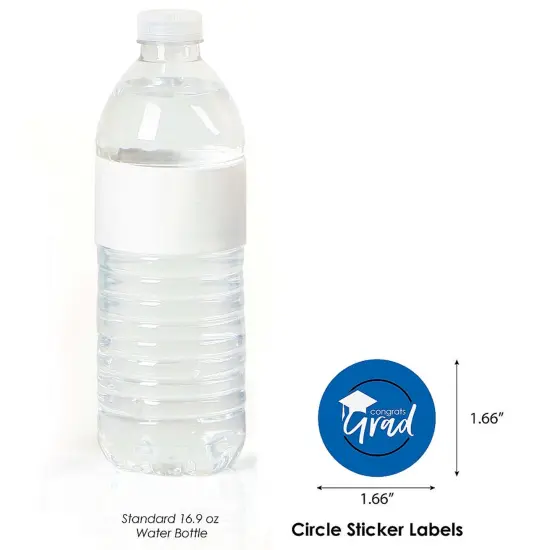 Big Dot of Happiness Blue Grad - Best is Yet to Come - Royal Blue Graduation Party Circle Sticker Labels - 24 Count {4}