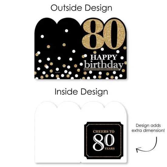Big Dot of Happiness Adult 80th Birthday - Gold - Happy Birthday Giant Greeting Card - Big Shaped Jumborific Card {7}
