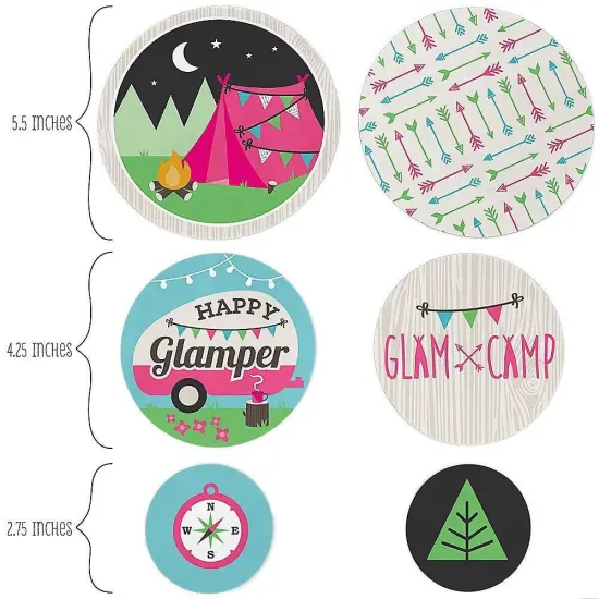 Big Dot of Happiness Let's Go Glamping - Camp Glamp Party or Birthday Party Giant Circle Confetti - Party Decorations - Large Confetti 27 Count {3}