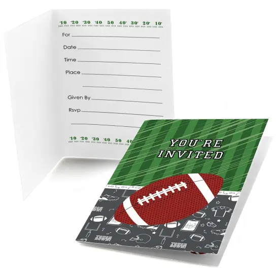Big Dot of Happiness End Zone - Football - Fill In Baby Shower or Birthday Party Invitations (8 count) {1}