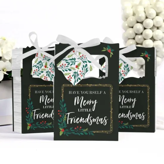 Big Dot of Happiness Rustic Merry Friendsmas - Friends Christmas Party Favor Boxes - Set of 12 {4}