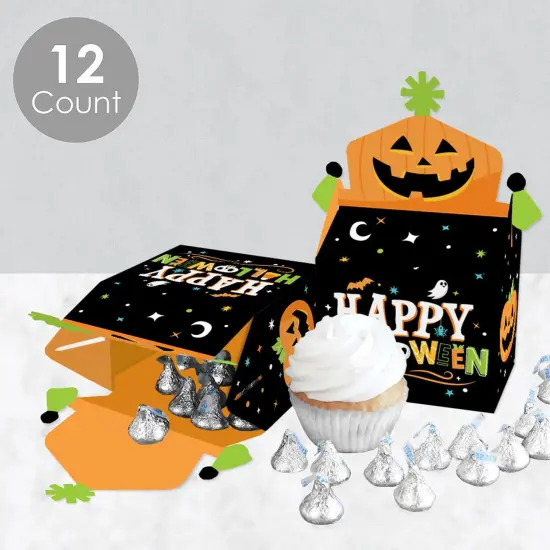Big Dot of Happiness Jack-O'-Lantern Halloween - Treat Box Party Favors - Kids Halloween Party Goodie Gable Boxes - Set of 12 {4}