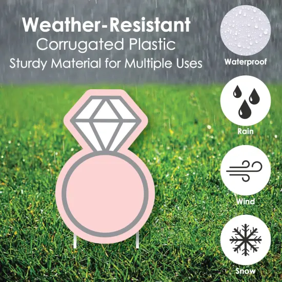 Big Dot of Happiness Floral Bridal Shower - Yard Sign and Outdoor Lawn Decorations - Pink Bridal Shower Yard Signs - Set of 8 {4}