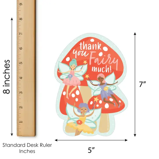 Big Dot of Happiness Let's Be Fairies - Shaped Thank You Cards - Fairy Garden Birthday Party Thank You Note Cards with Envelopes - Set of 12 {7}