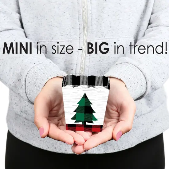 Big Dot of Happiness Holiday Plaid Trees - Party Mini Favor Boxes - Buffalo Plaid Christmas Party Treat Candy Boxes - Set of 12 {6}