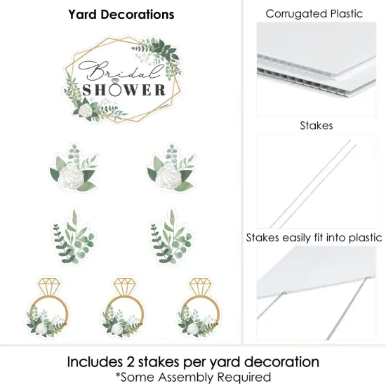 Big Dot of Happiness Boho Botanical Bride - Yard Sign and Outdoor Lawn Decorations - Greenery Bridal Shower and Wedding Party Yard Signs - Set of 8 {6}