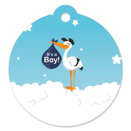 Big Dot of Happiness Boy Special Delivery - Blue It's A Boy Stork Baby Shower Favor Gift Tags (Set of 20) {1}