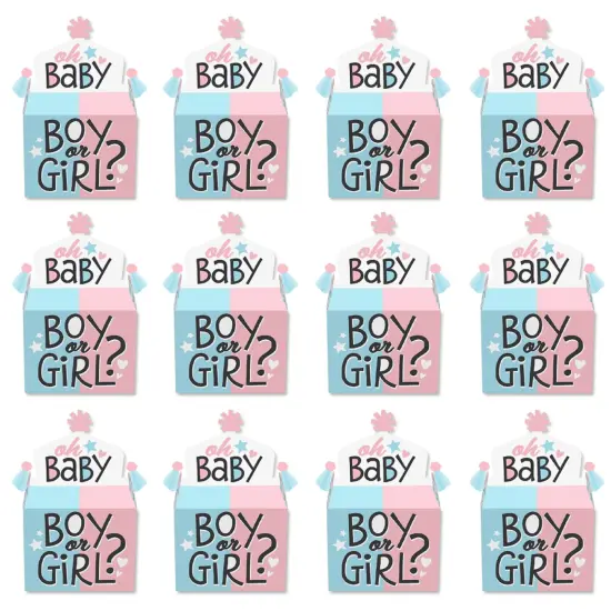 Big Dot of Happiness Baby Gender Reveal - Treat Box Party Favors - Team Boy or Girl Party Goodie Gable Boxes - Set of 12 {6}