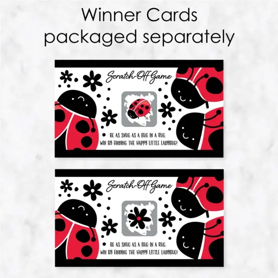 Big Dot of Happiness Happy Little Ladybug - Baby Shower or Birthday Party Game Scratch Off Cards - 22 Count {4}