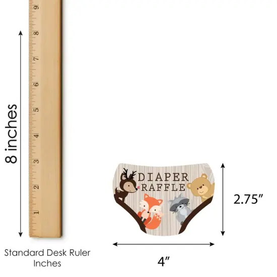 Big Dot of Happiness Woodland Creatures - Diaper Shaped Raffle Ticket Inserts - Baby Shower Activities - Diaper Raffle Game - Set of 24 {4}