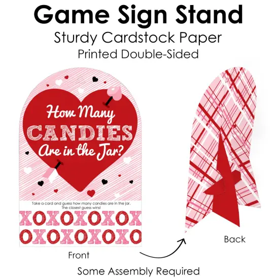 Big Dot of Happiness Conversation Hearts - How Many Candies Valentine&rsquo;s Day Party Game - 1 Stand and 40 Cards - Candy Guessing Game {6}