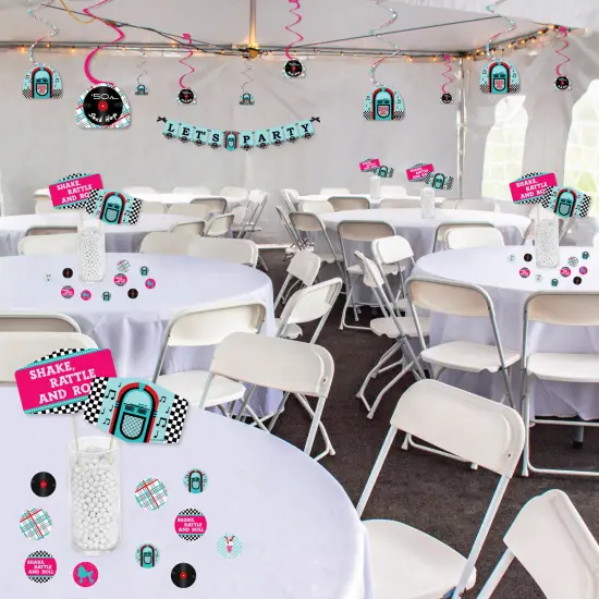 Big Dot of Happiness 50&rsquo;s Sock Hop - 1950s Rock N Roll Party Supplies Decoration Kit - Decor Galore Party Pack - 51 Pieces {4}